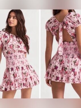 Love Shack Fancy Floral Pink Dress